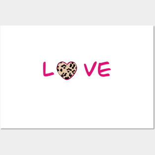 Leopard heart love Posters and Art